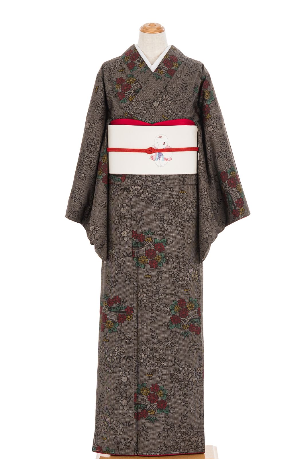 大島紬 二色の花
