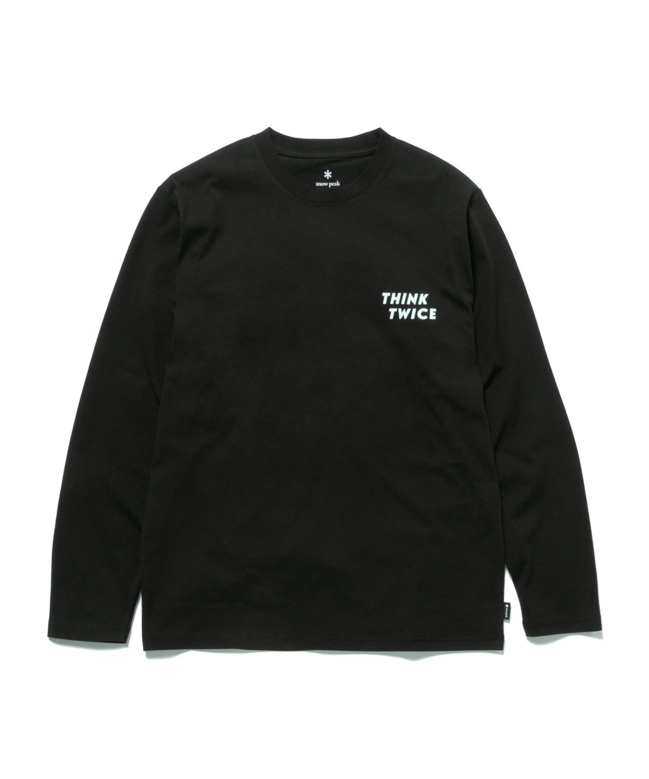 [スノーピーク] 速乾性 プリントTシャツ Think Twice Long Sleeve T-Shirt ブラック