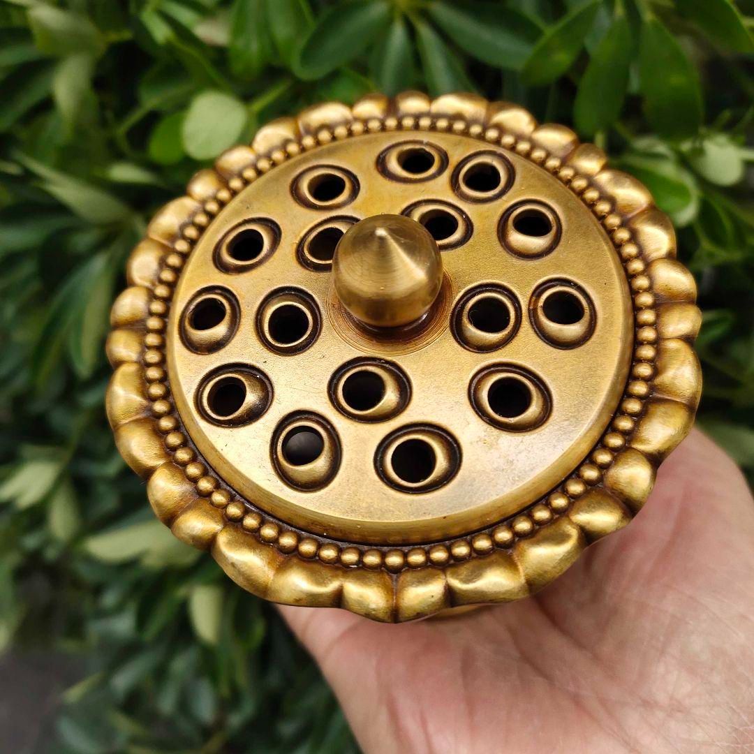 蓮の花 香炉 銅製 茶道具 香道具 工芸品 美術品 置物 銅器 香炉 手