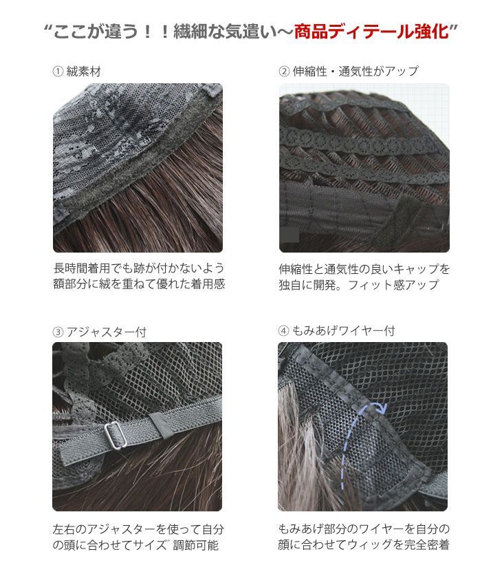 耐熱200℃ ピュアレディグラデーションワンカールロング