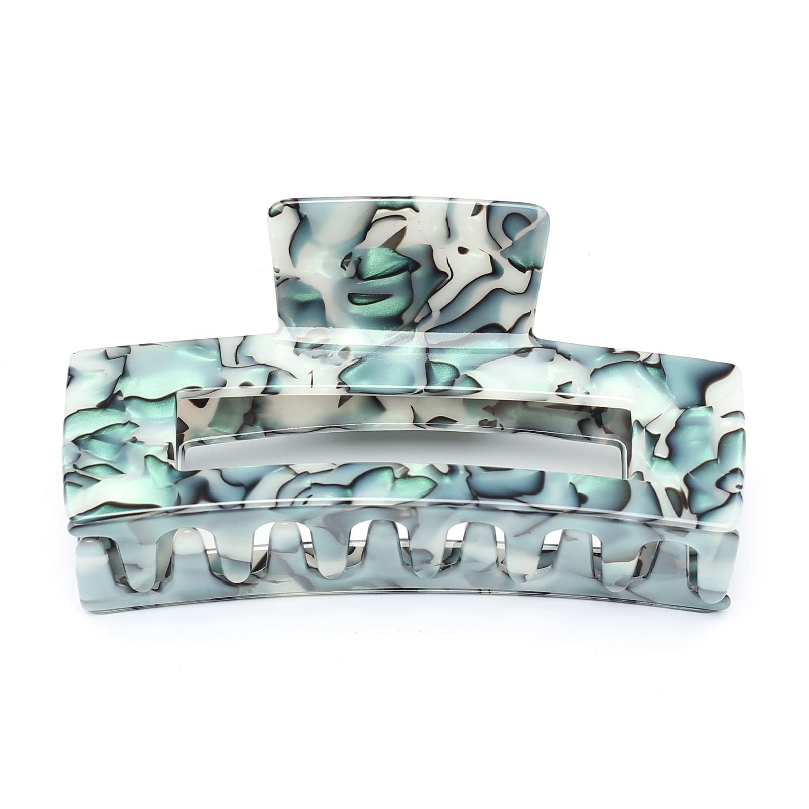 韓国 おしゃれ ヘア 大人 1本 12.7 cm 6 cmBlue ヘアクリップ バンスクリップ しっかり クリップ 髪留め ブルー 大きめ 特大 QinGoo