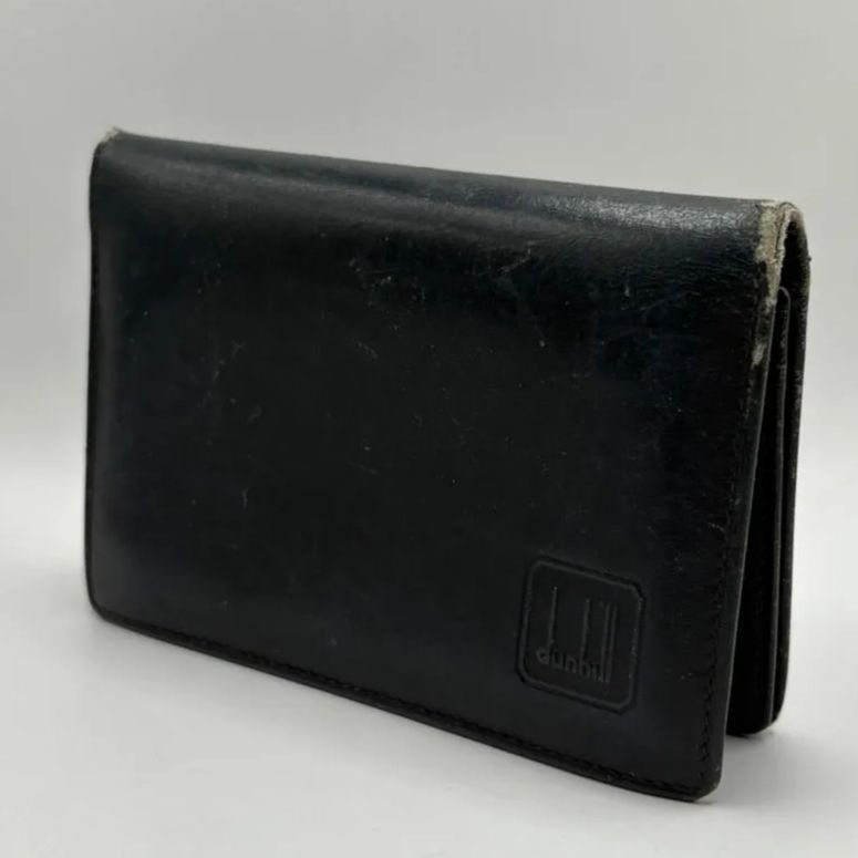 【美品】dunhill　ダンヒル　名刺入れ　ブラック　レザー Dunhill - 極美品 ＊ dunhill ダンヒル レザー ロゴ金具 名刺