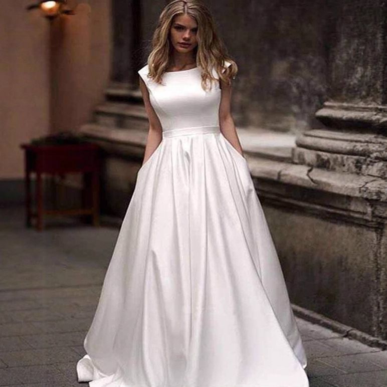  サテン ウエディングドレス 法式 超仙 森系 旅拍 晚礼服 出门纱-10.14 ウェディングドレス ドレス ブライダル