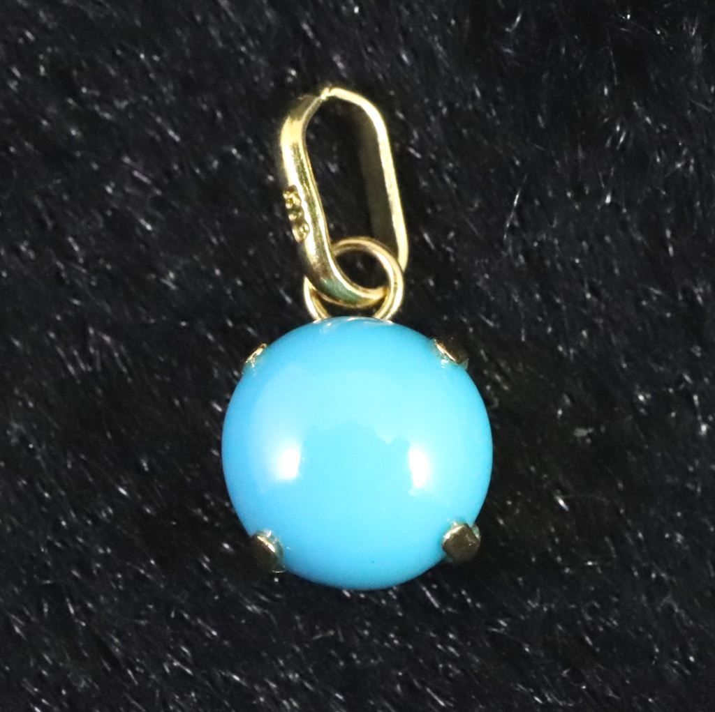 ターコイズ　スリーピングビューティー産　5.5mmラウンド　PT  K18