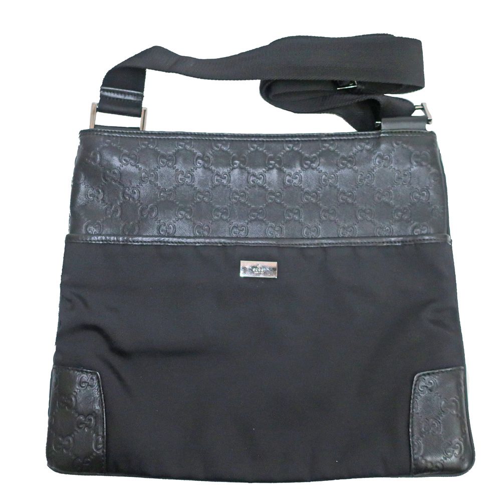 名東】【GUCCI】グッチ グッチシマ ショルダーバッグ ブラック