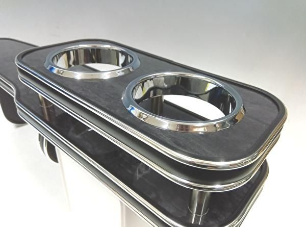 30ヴェルファイア アルファード前期 15 1～ フロントテーブル ブラックウッド BKｘシルバー BILLOVLOGS_CO_UK