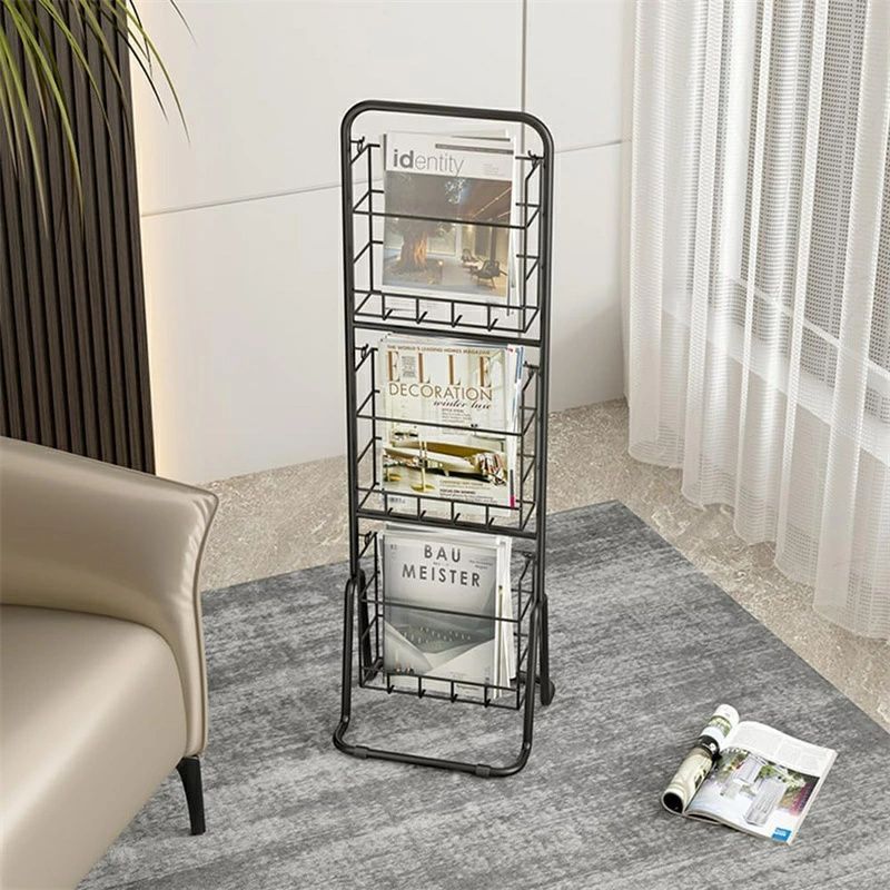マガジンラック 3段 マガジンスタンド 雑誌ラック 床置きパンフレットディスプレイスタンド 新聞ラック ショッピングモール 応接室 オフィ