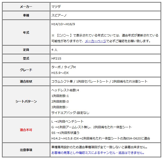 Clazzio クラッツィオ シートカバー DIA ダイヤ スピアーノ HF21S H14 10~H16 9 ES-0621