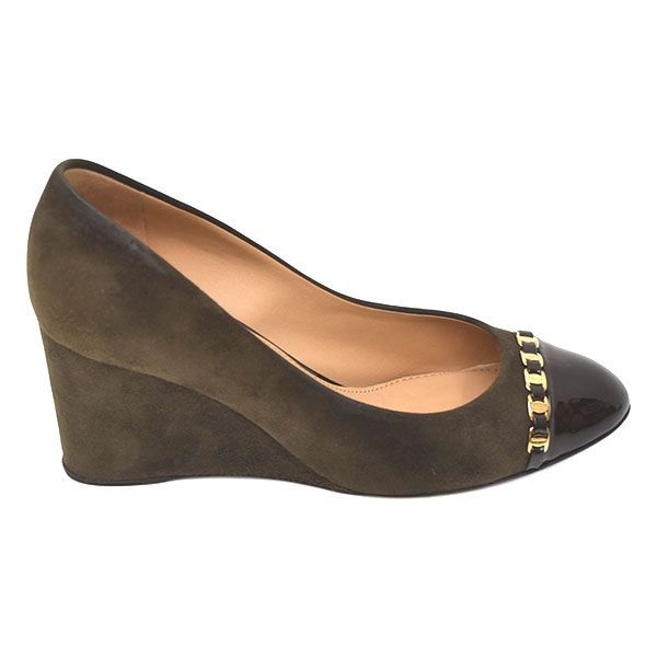 美品♪サルヴァトーレフェラガモ ガンチーニチェーン ウェッジソール  