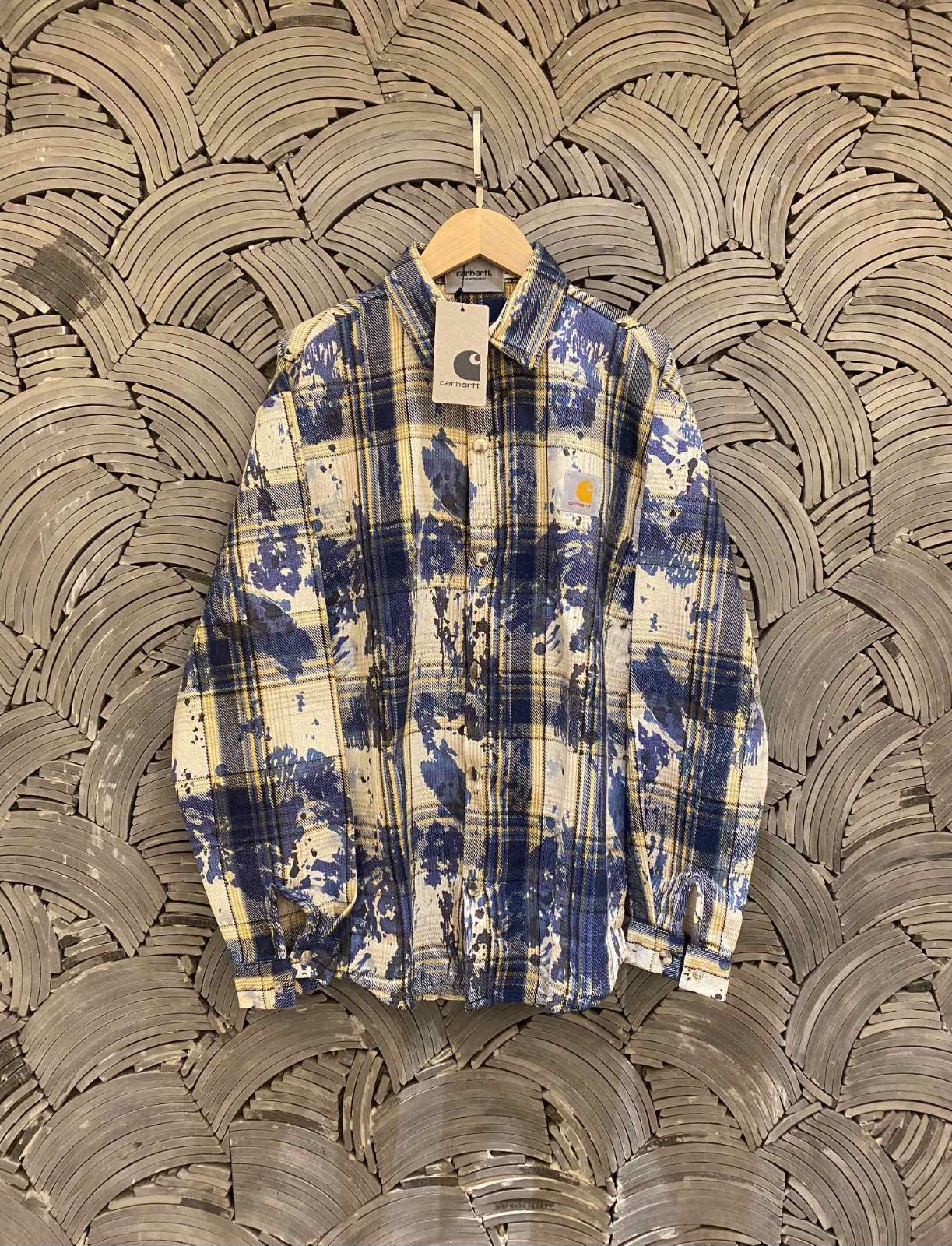Carhartt カーハート 刺繍ロゴの水墨画風格子柄シャツ カップル用