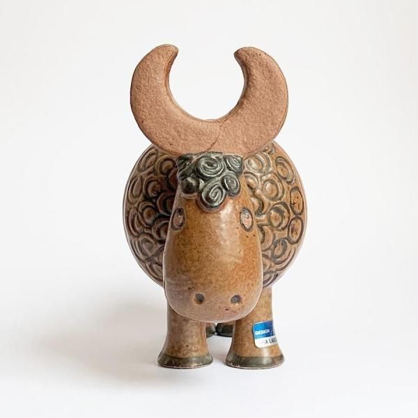 修復済み／ヴィンテージオブジェ Lisa Larson Buffel（バッファロー