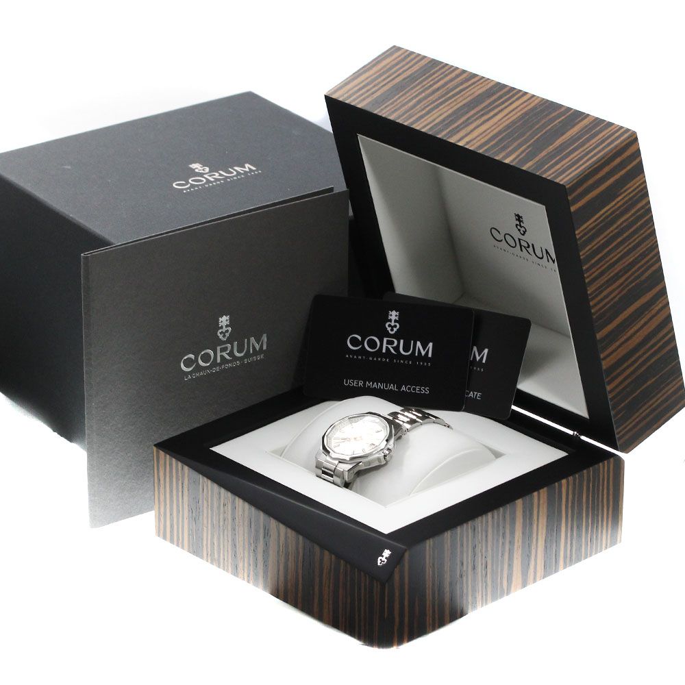 コルム CORUM 082.202.04/V800 AA25 アドミラル 38 デイト 自動巻き メンズ極美品箱・保証書付き_734997