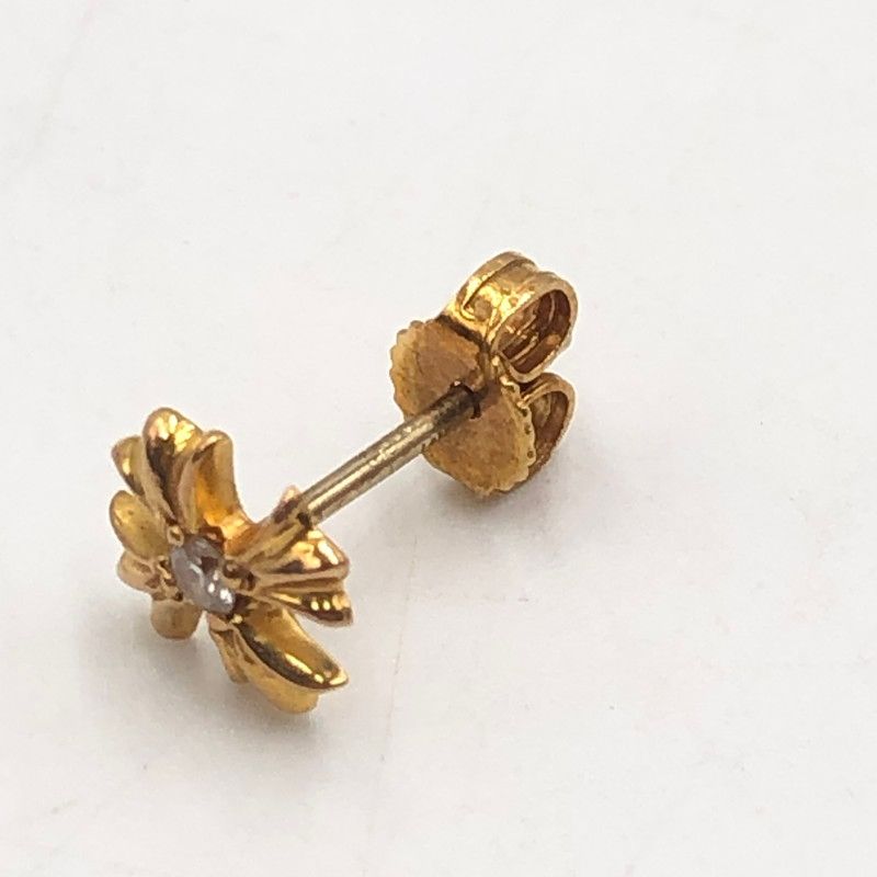 Chrome Hearts 22K No2 CHクロススタッドピアス　片耳　中古 CHROME HEARTS クロムハーツ 22K No2 CH CRS DIA CHクロス