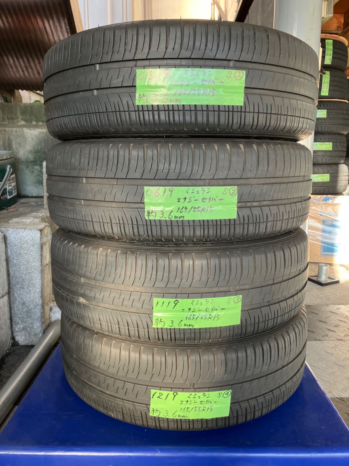 中古タイヤ 155/65R14 ４本セット 2020.2021年製 ミシュラン エナジー ...