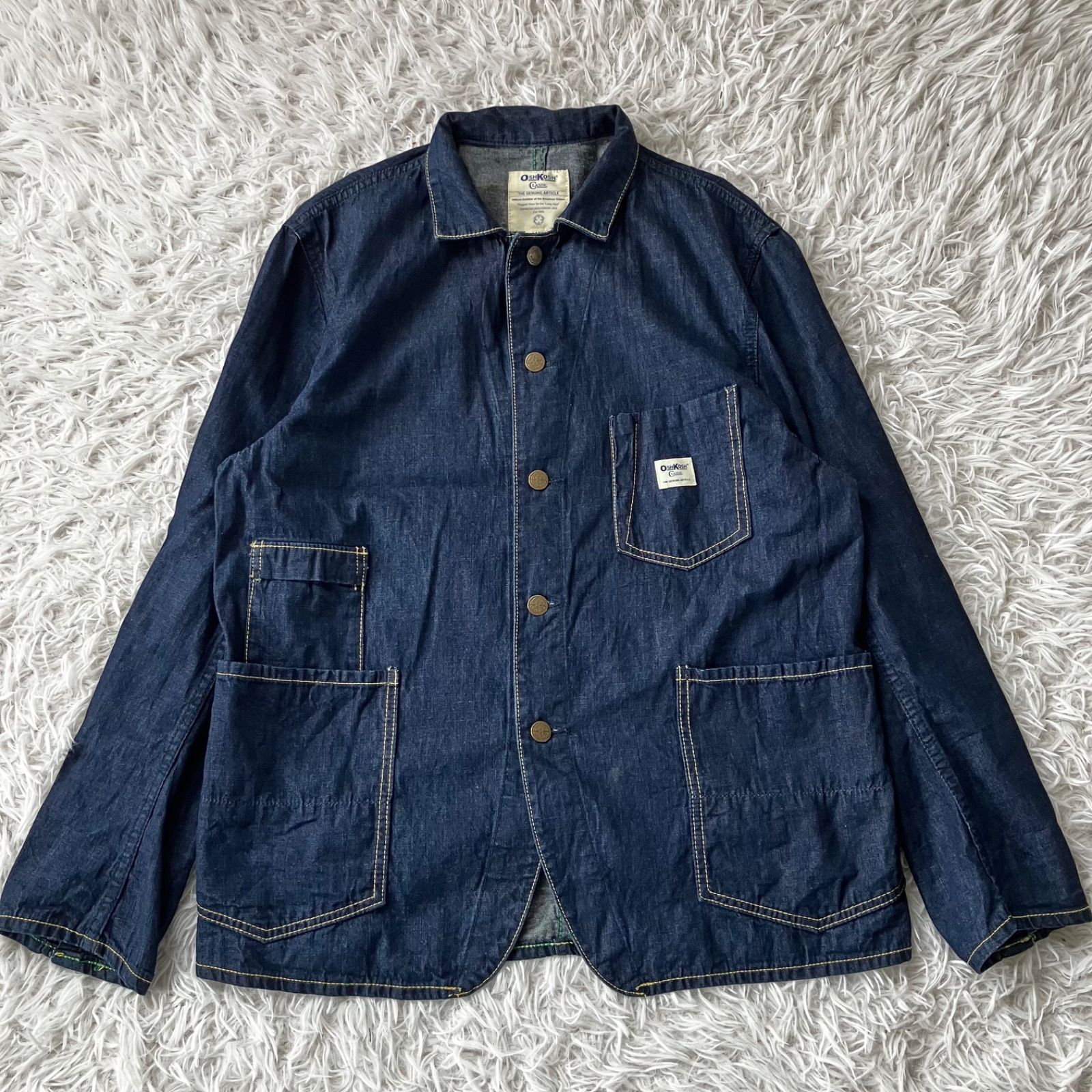 オシュコシュ カバーオール デニム デニムジャケット 古着 メンズ L 