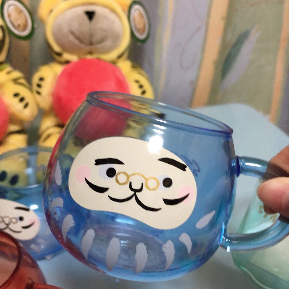 スタバ　三点セット　耐熱グラスマグだるまオレンジ　ブルー　富士山　296ml スタバ 三点セット 耐熱グラスマグだるまオレンジ ブルー 富士山 296ml
