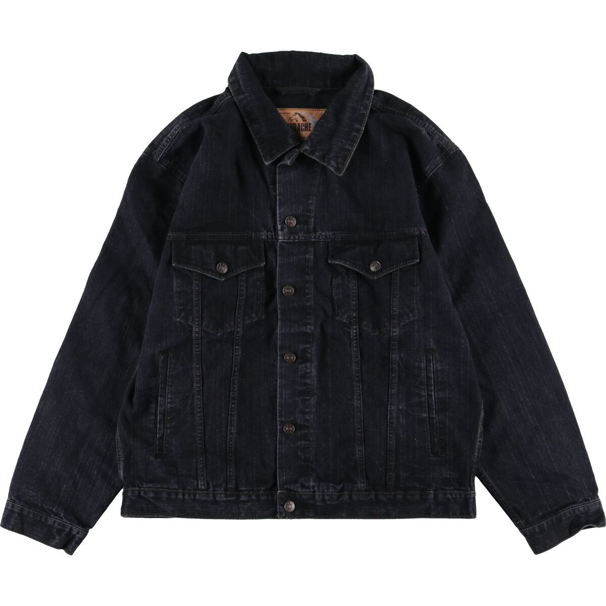 古着 JORDACHE ブラック デニムジャケット Gジャン メンズXL/eaa343757 