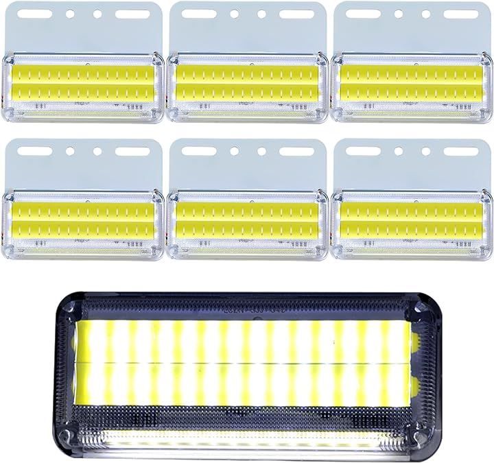 BIGu0026SO サイドマーカーランプ 24v led トラック用品 トレーラー デコトラ ダウンライト 防水 ボルト ステー 白 6個セット( ホワイト)