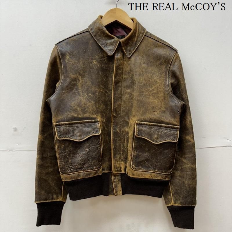 THE REAL McCOY'S フライトジャケット TYPE A-2 30-1415 サイズ42 レザー ブラウン パッチ付き