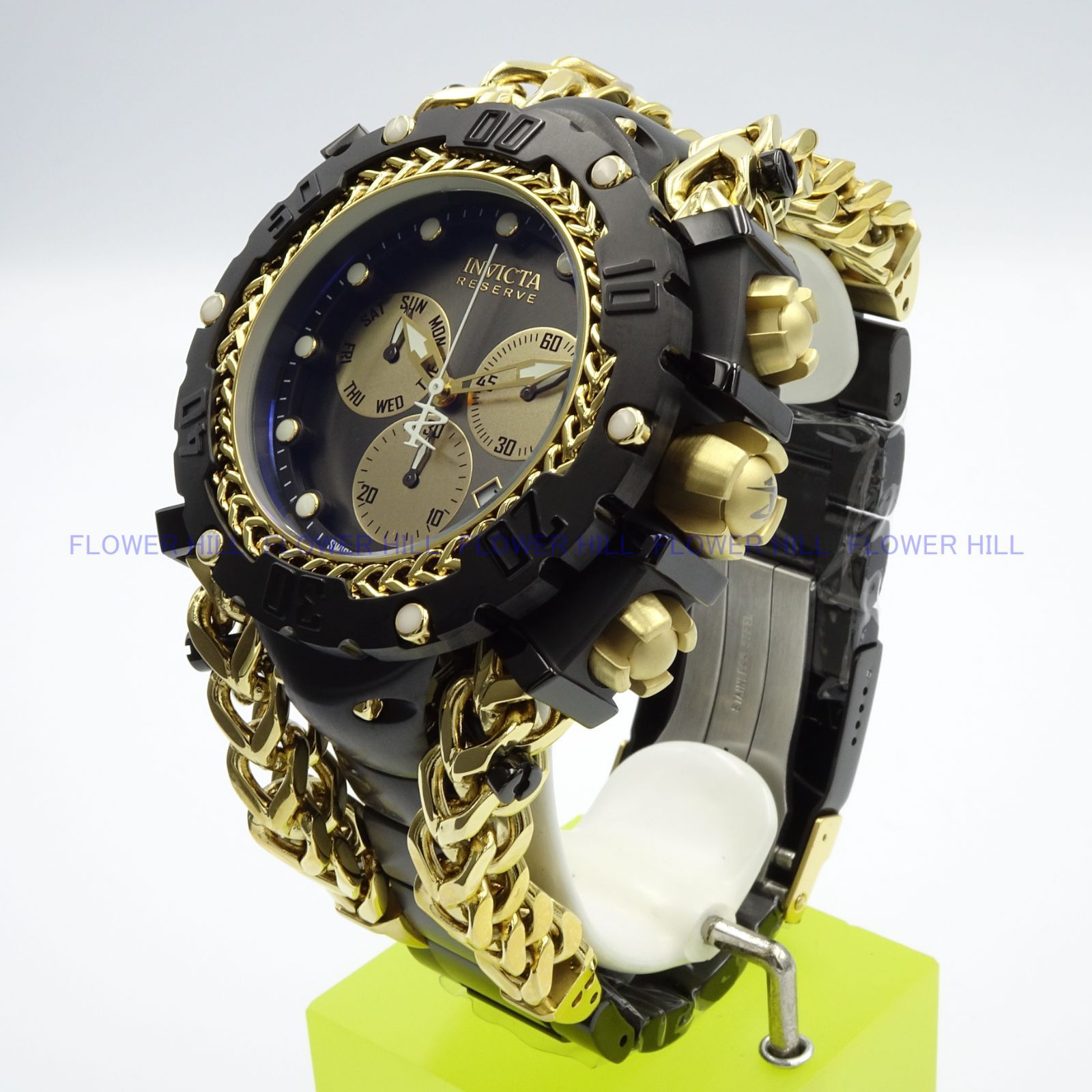 インビクタ 腕時計 クォーツ スイスムーブ搭載 黒x金 ボルト 31316