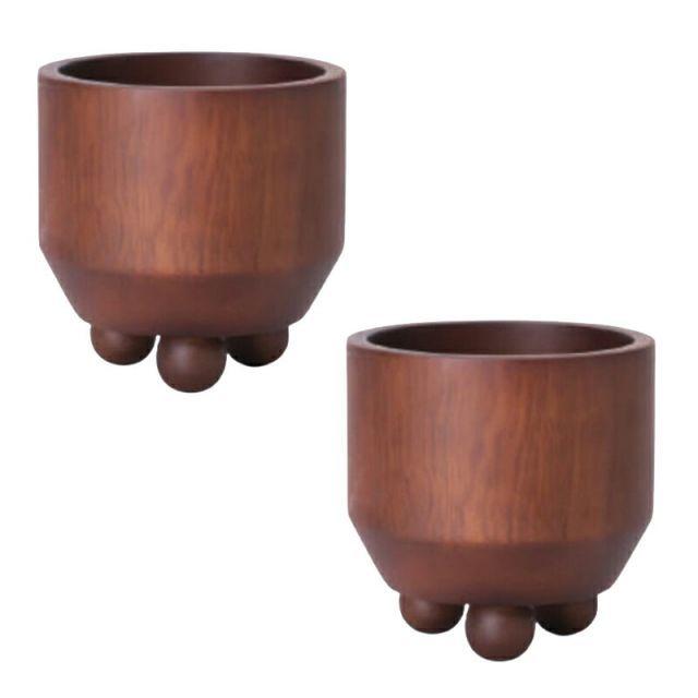 花 観葉植物用ポット マンゴーポット U Wood POT 2個入り 16009 底穴なし 防水インナー付属 代引き不可 中型ポット FARM p141