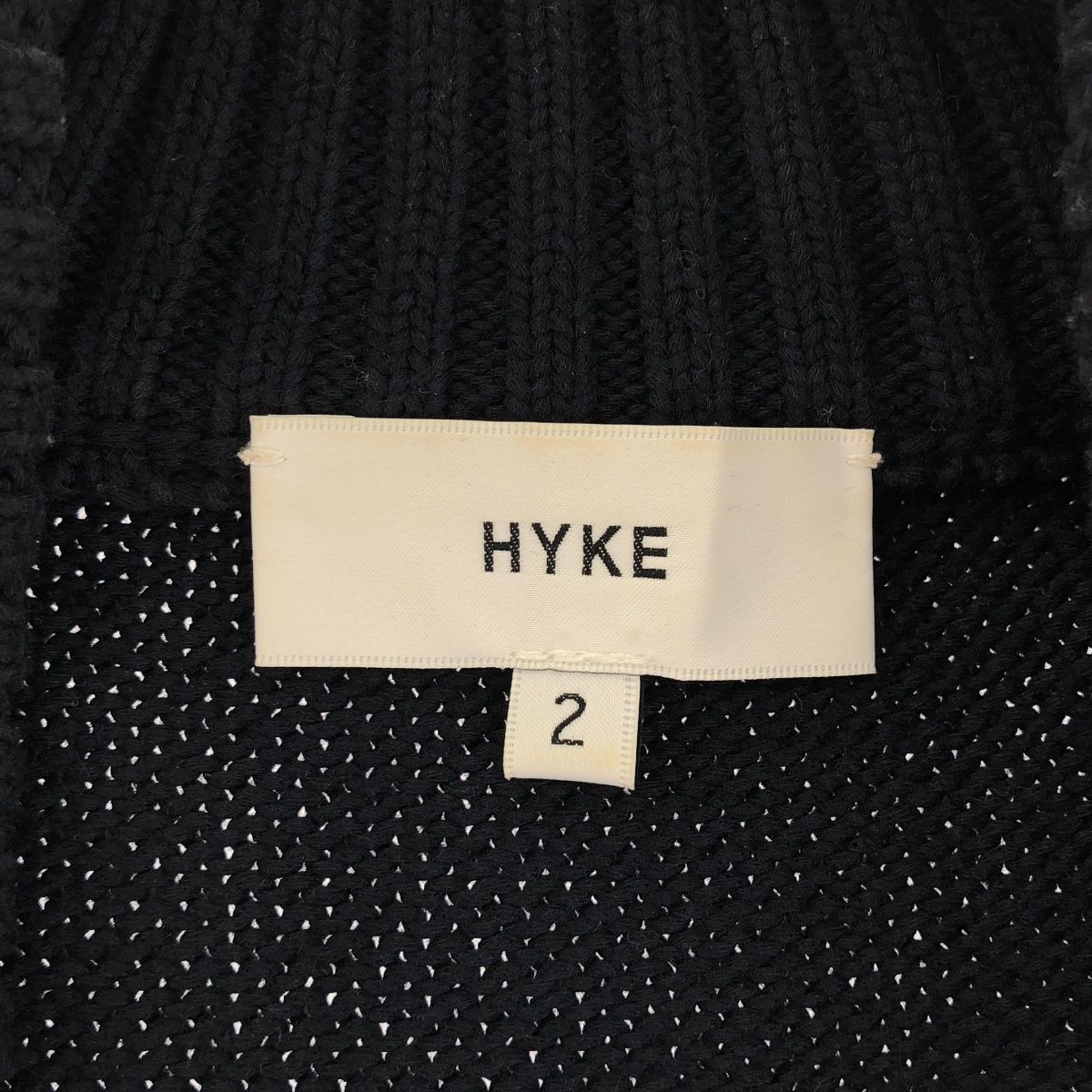 HYKE - HYKE ハイク 21SS C/N GANSEY SWEATER BOLERO ボレロカーディガン 211-11228 ネイビー 2 HYKE ハイク 21SS C/N GANSEY SWEATER BOLERO ボレロ