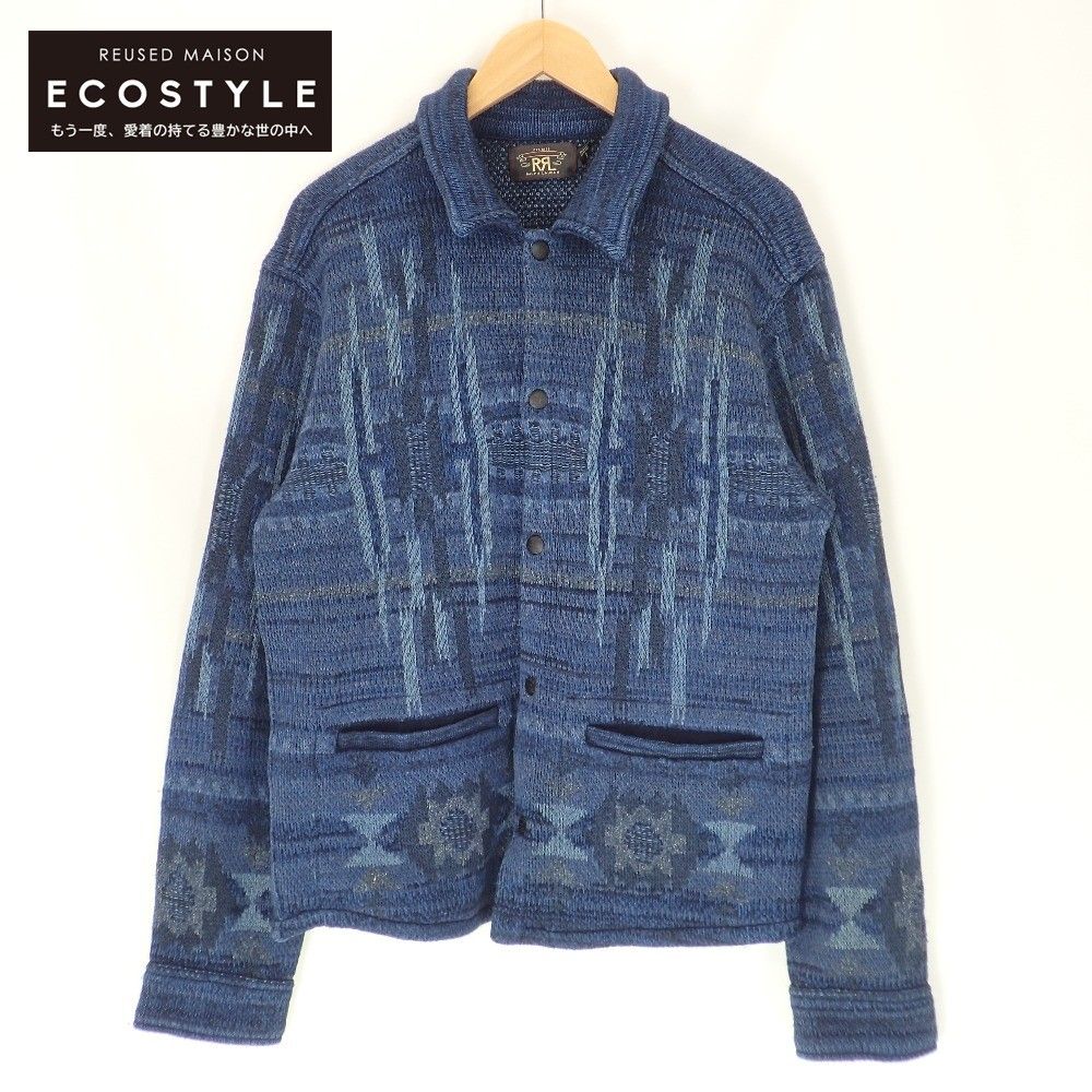 RRL ダブルアールエル ｲﾝﾃﾞｨｺﾞ ﾈｲﾃｨﾌﾞ柄 ﾆｯﾄｼﾞｬｹｯﾄ 180/100A - メルカリ