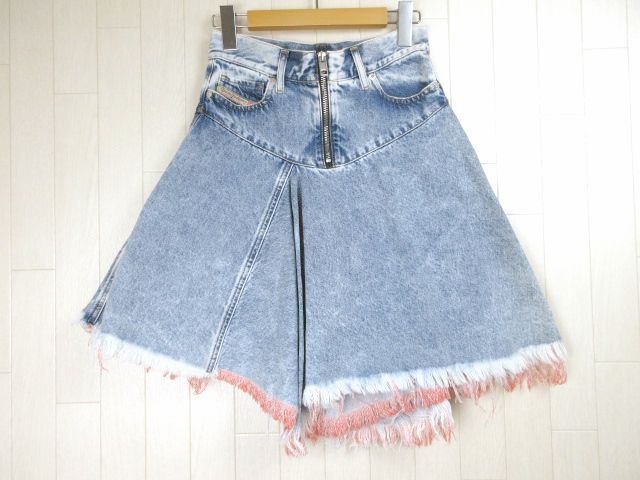 DIESEL DE-FRINSKIRT フレアデニムスカート - ミニスカート