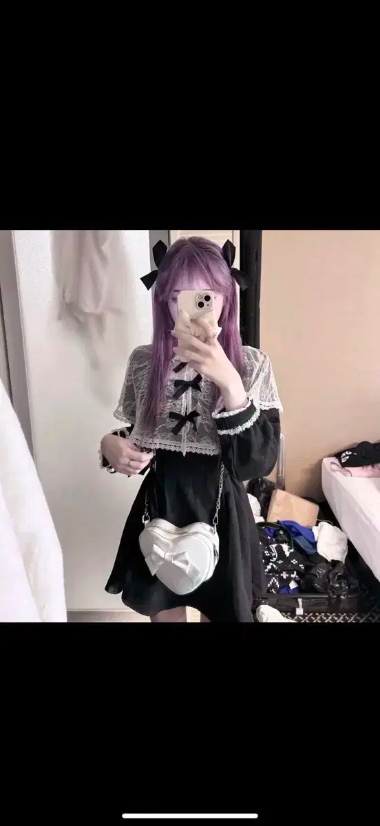 ROJITA ロジータ ケープ 黒 リボン レース バックル ワンピース 量産型 地雷系