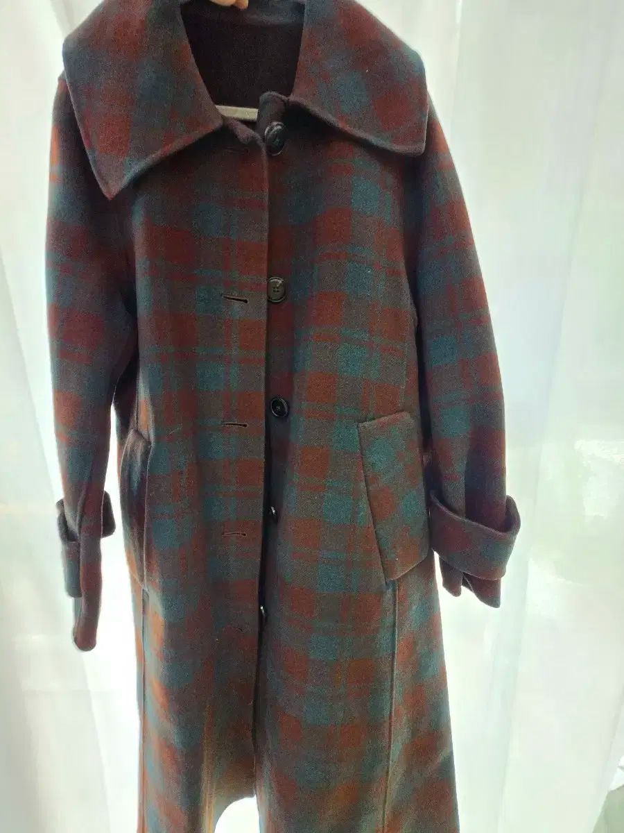 SO WOOL コート ブラウン|グリーン ウール 100 チェック柄