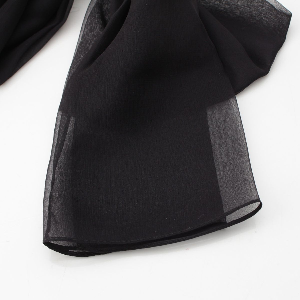 サンローラン シルク リボン チョーカー アクセサリー ブラック【中古