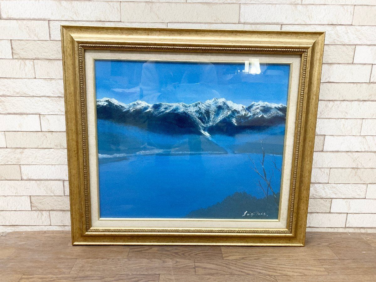 多田晴義 上高地 油絵 油彩 肉筆 絵画 額装 風景画 壁掛け インテリア 額寸69×61.5cm 他056