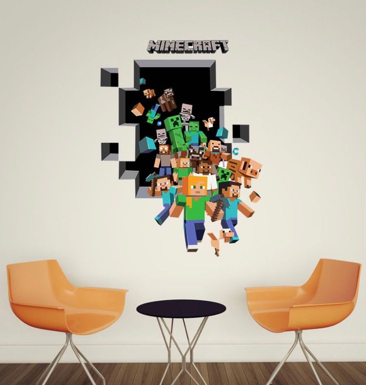 メルカリshops マインクラフト マイクラ ウォールステッカー 壁紙 壁シール 壁ステッカー