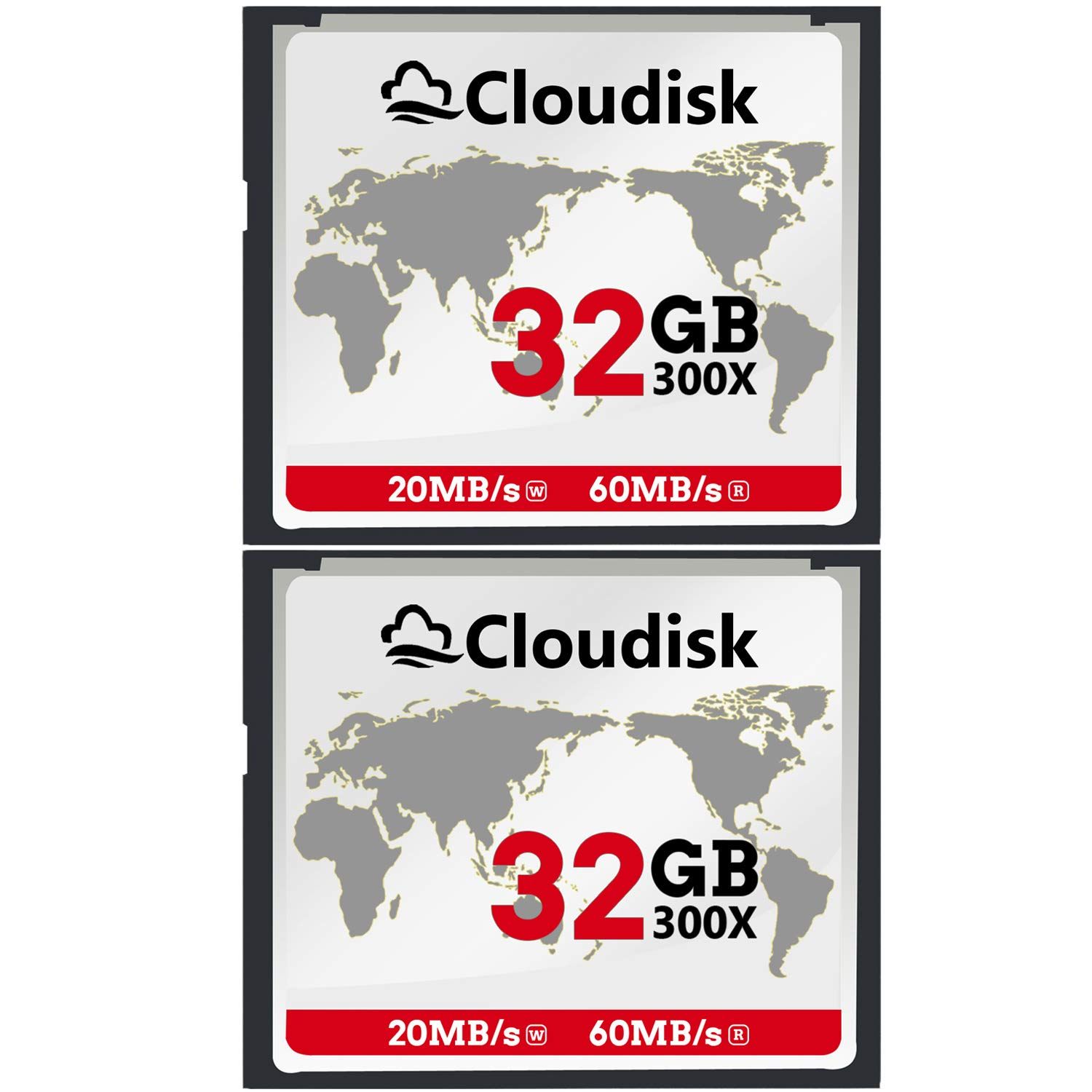 Cloudisk 2 Pack Compact Flash Card 32 GB