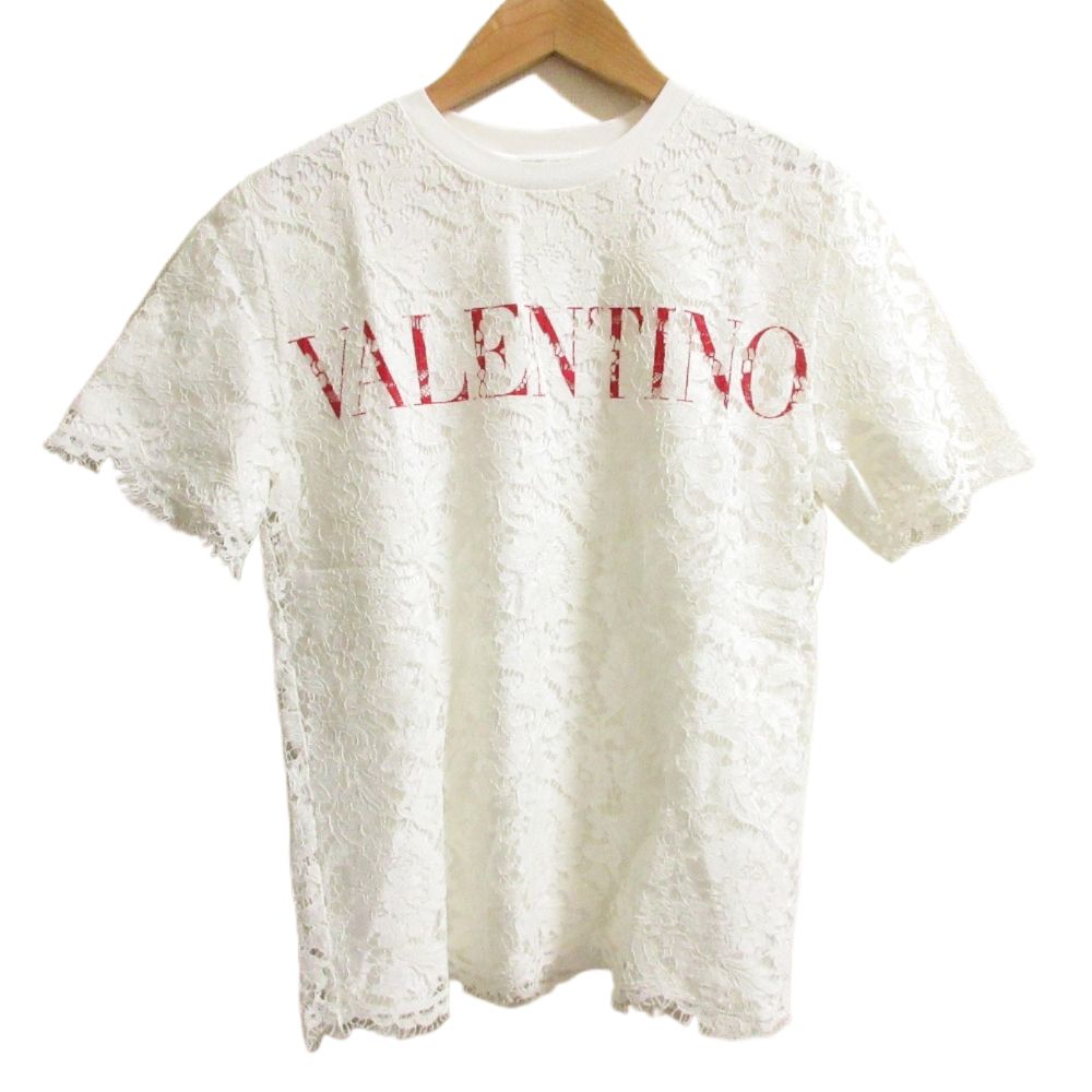 ✨美品✨VALENTINO ヴァレンティノ 21SS ロゴレース Tシャツ 良品 21SS VALENTINO ヴァレンティノ ロゴプリント レース ショート