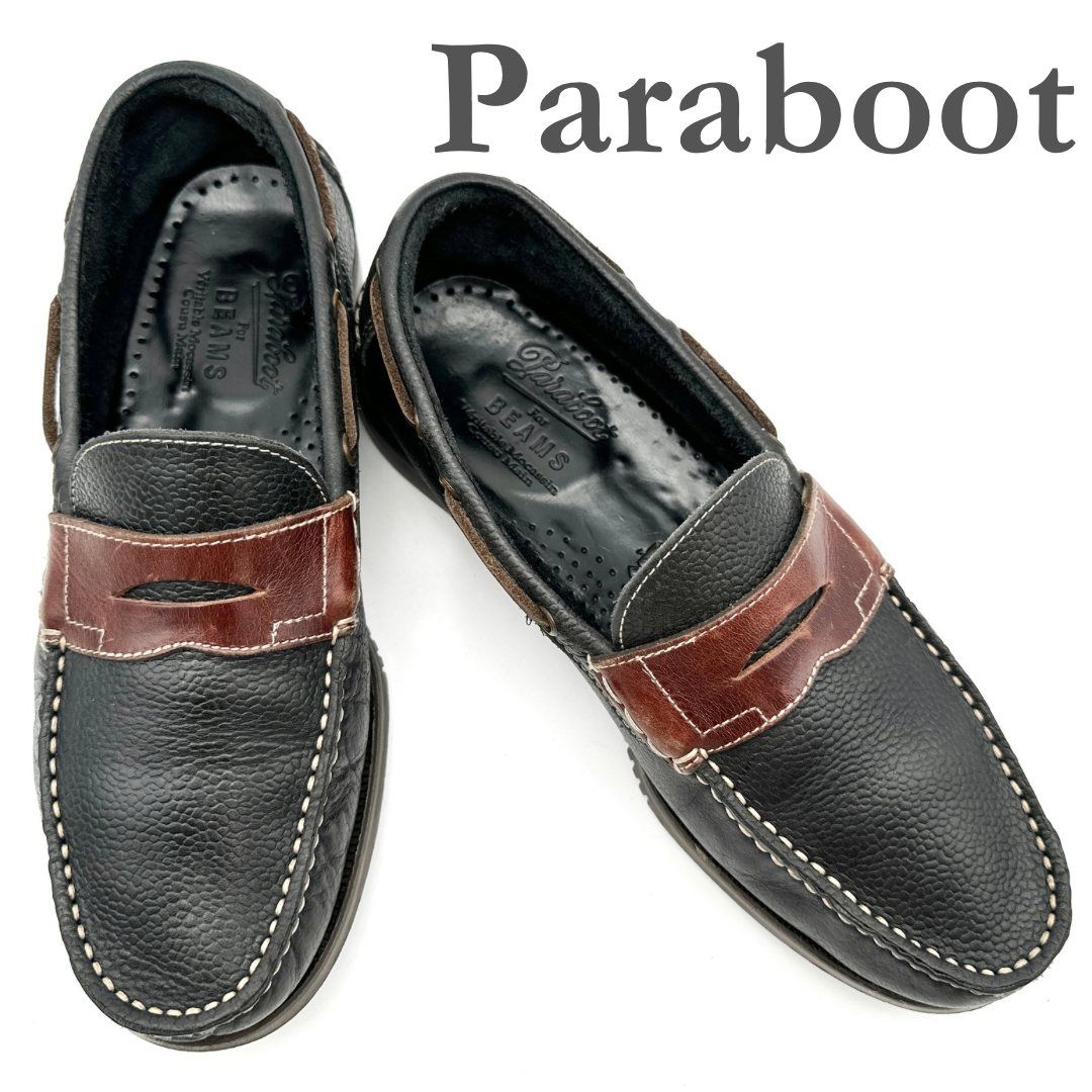 Paraboot CORSICA BEAMS別注 コインローファー 本革 ブラック 2095T