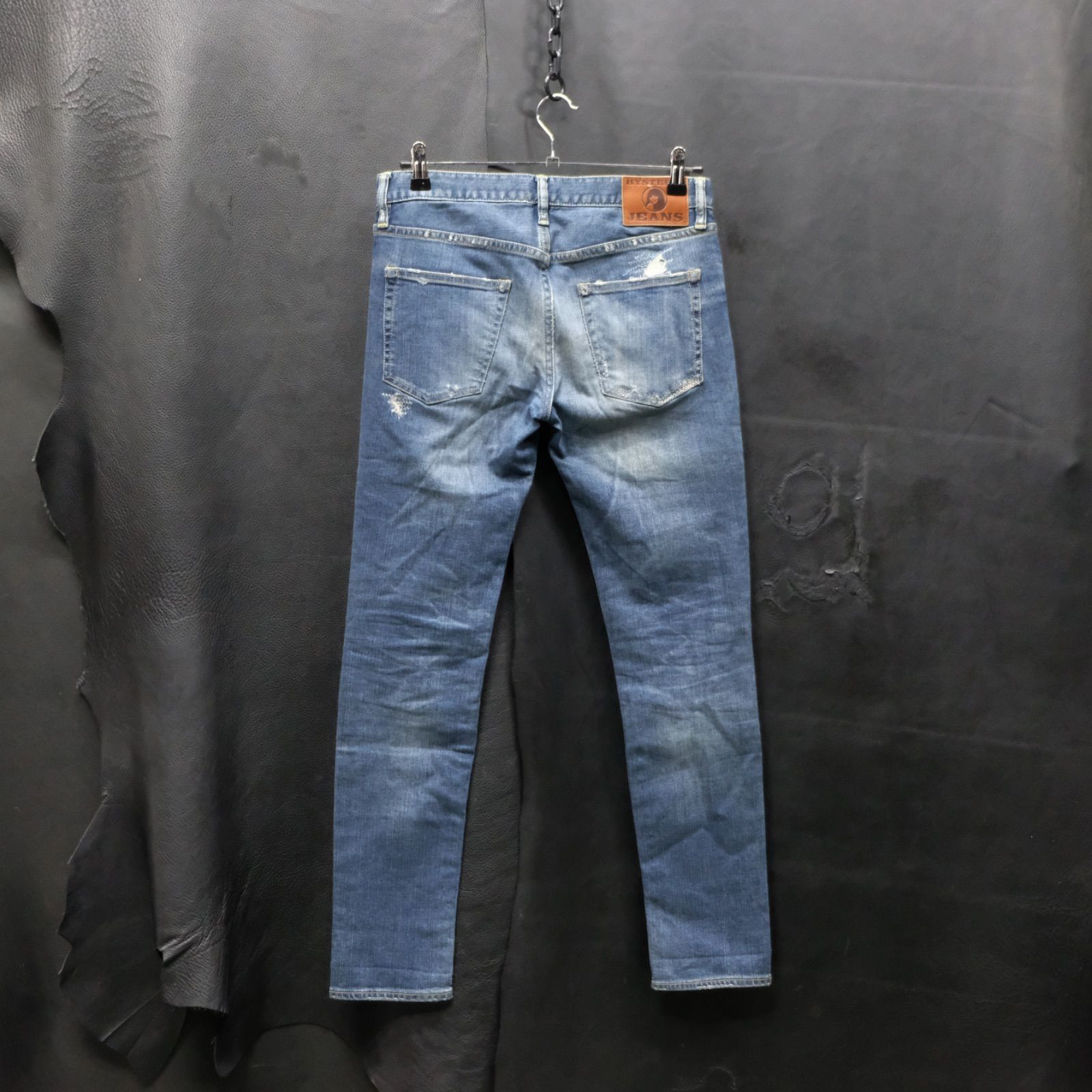 HYSTERIC GLAMOUR ストレッチ スタッズデニム クラッシュ ダメージ加工