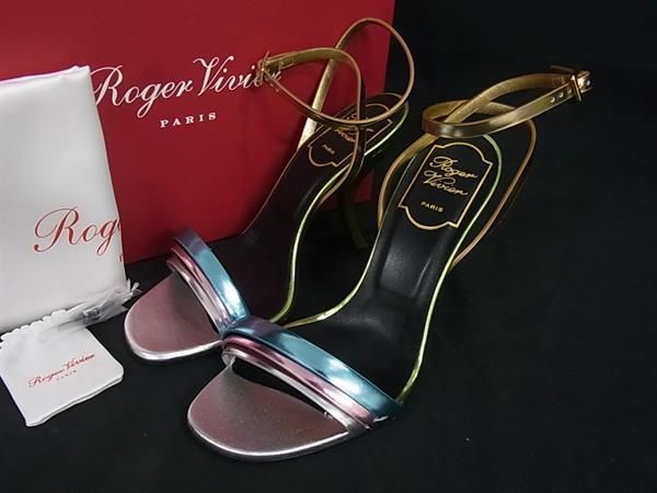 Roger Vivier ロジェヴィヴィエ レザー ヒール サンダル 表記サイズ35