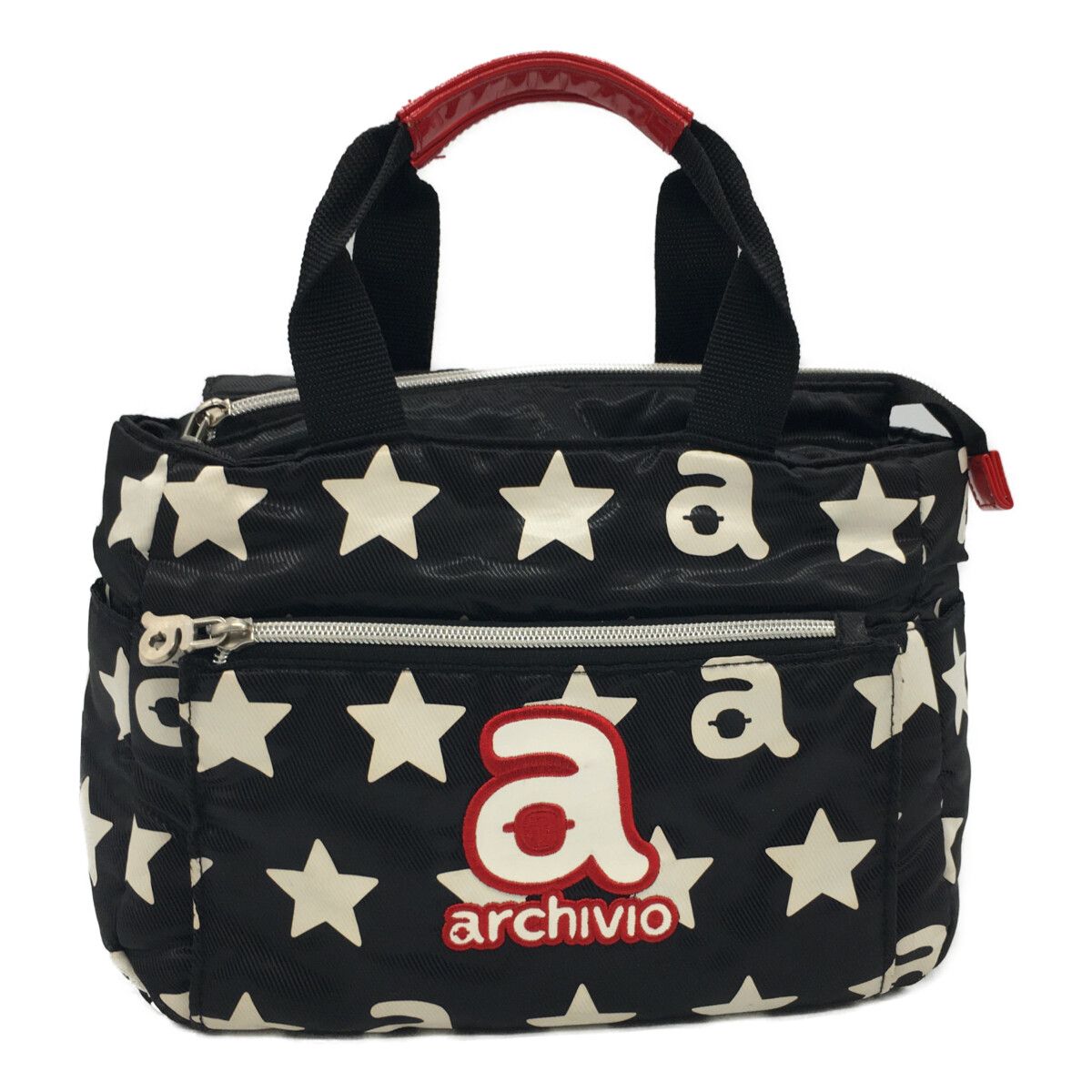 中古 アルチビオ archivio カートバッグ 黒×白 ブラック×ホワイト