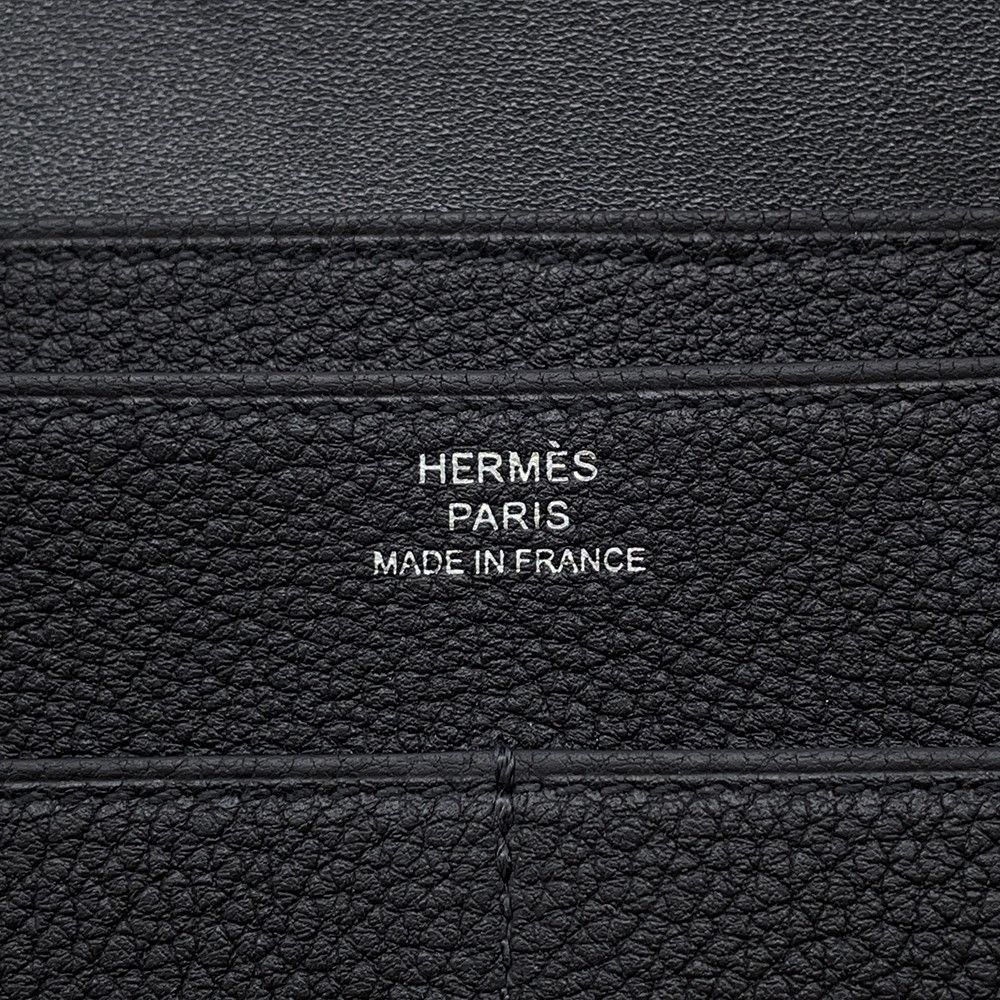 エルメス 長財布 ドゴンロング GM ブラック/シルバー金具 エバーカラー