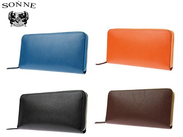 SONNE ゾンネ チェルケスレザー 長札 ラウンドファスナー 長財布 SOZ001 5001340 ueni51