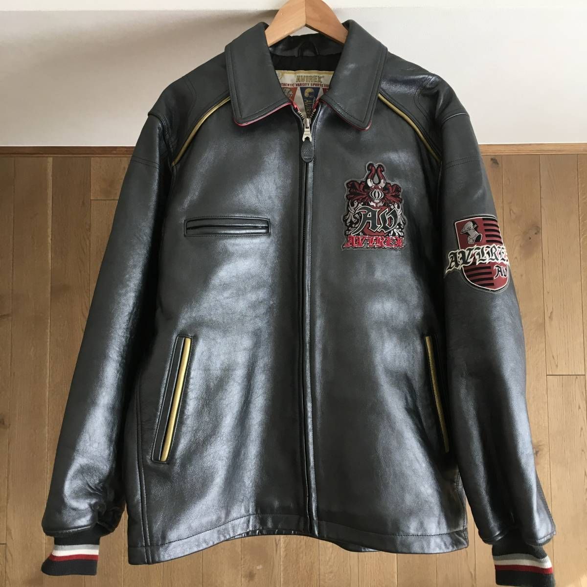 美品 AVIREX アヴィレックス レザー ジャケットM - メルカリ｜レザー 