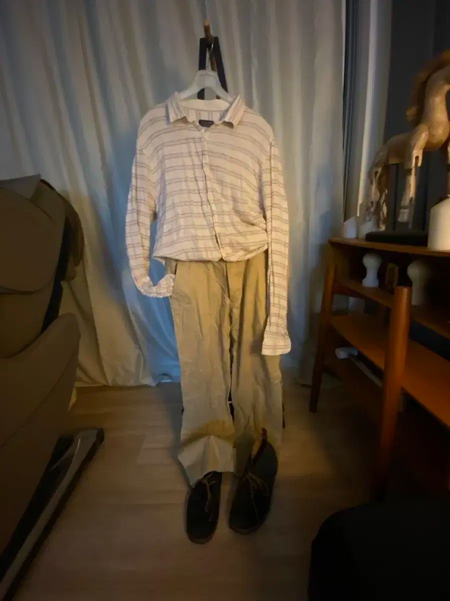 【雷市場（ポンジャン）商品韓国直送】 zara リネンシャツ+ gap コットンパンツ メンズ L セット
