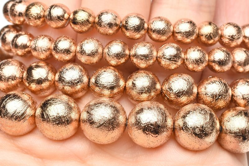 お買い得！ メテオライト(アルタイ隕石) 6mm ピンクゴールド 