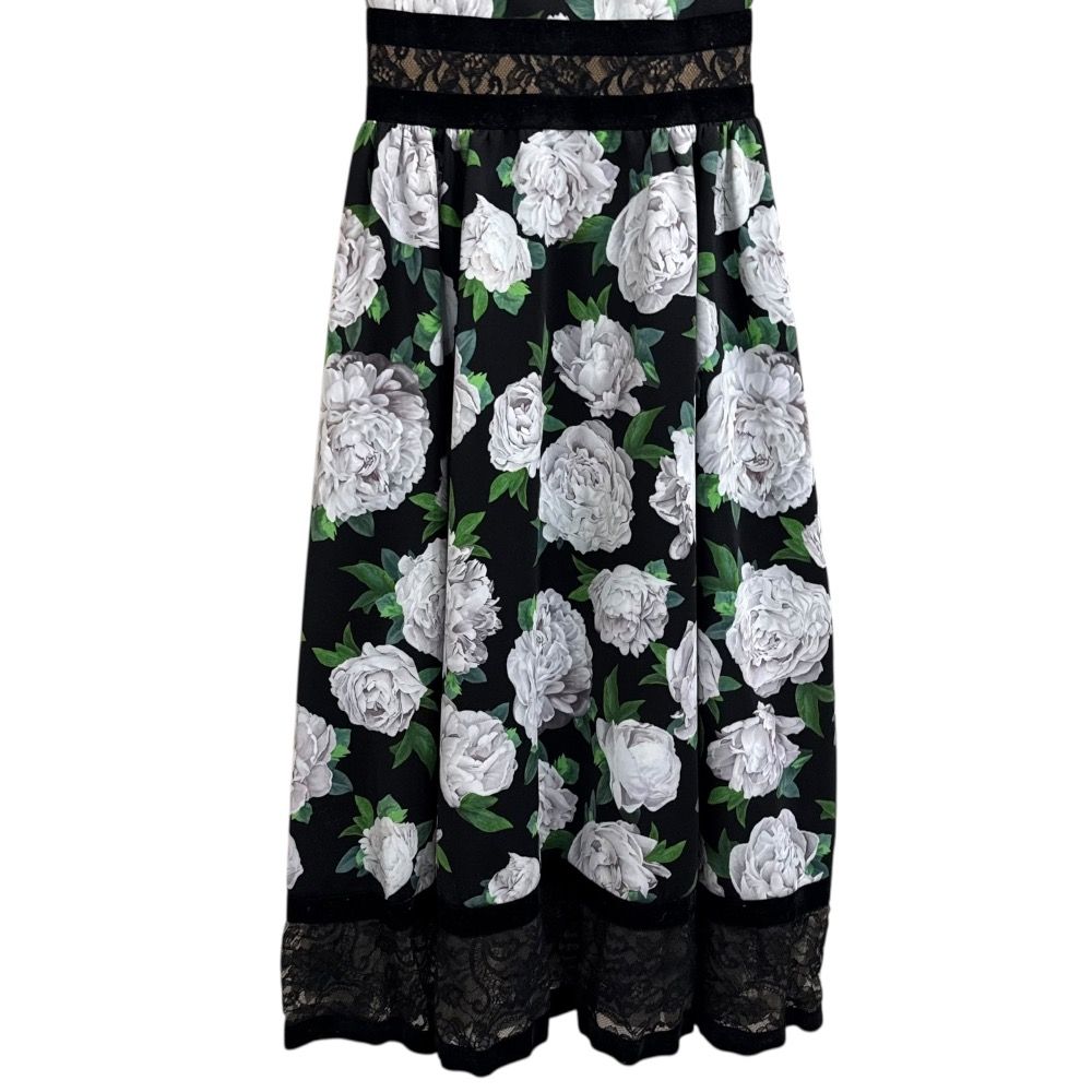 美品 TADASHI SHOJI タダシショージ ローズプリント レース