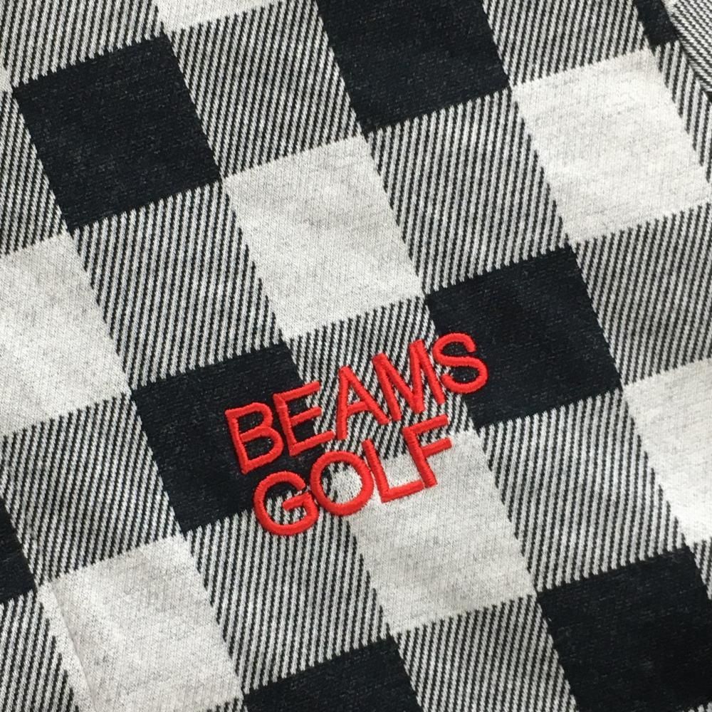 超美品】ビームスゴルフ 長袖ポロシャツ 黒×ライトグレー ギンガム