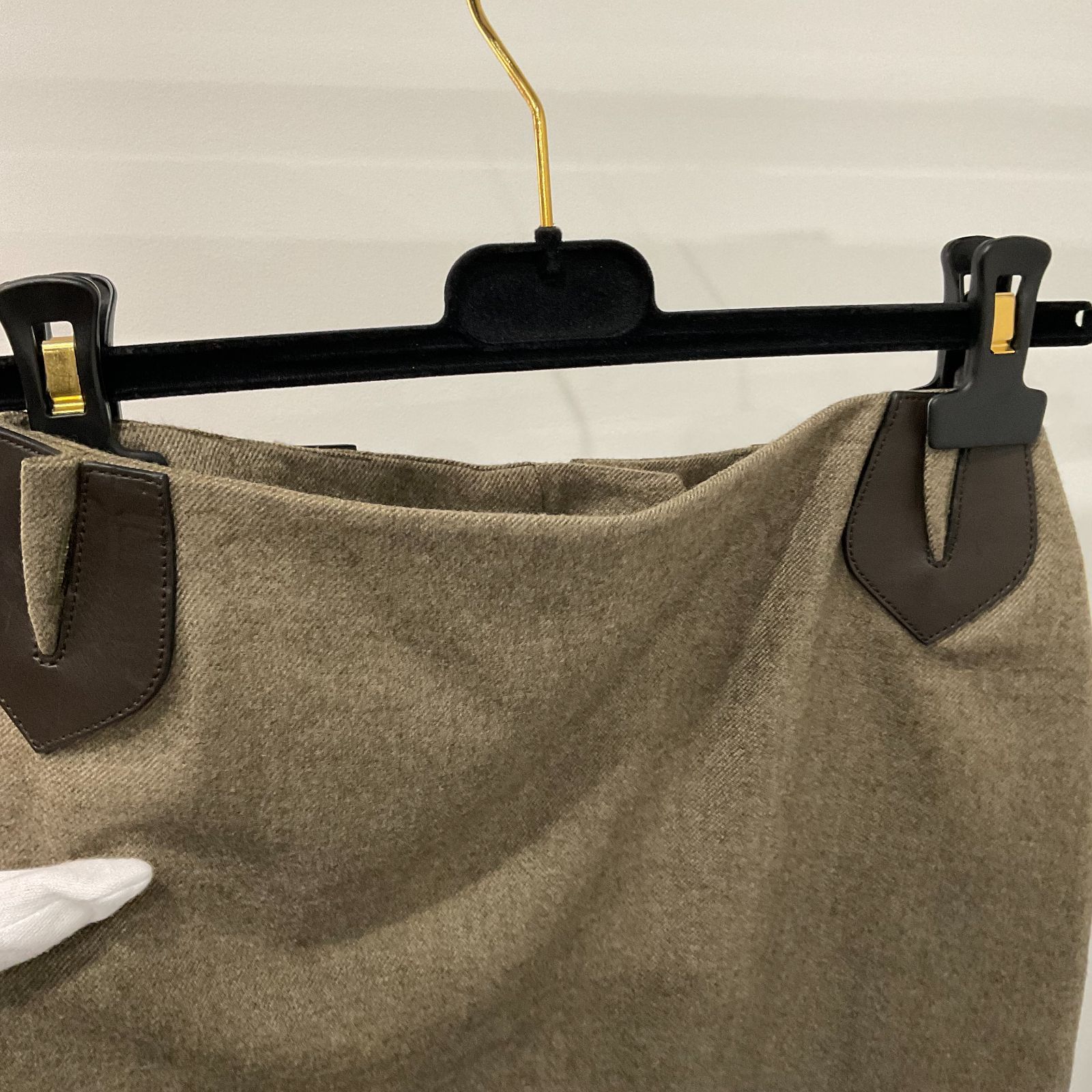 HERMES エルメス レザーパッチ スカート 36 スカート D25082338 NICORILABO_COM