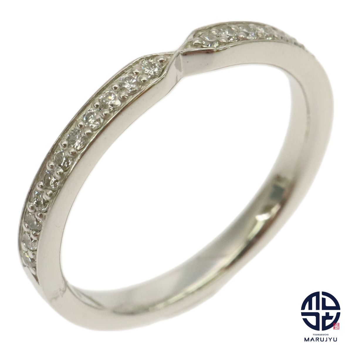 PT950 Pt950 プラチナ ダイヤ0.11ct デザイン リング 指輪 重ね付け  