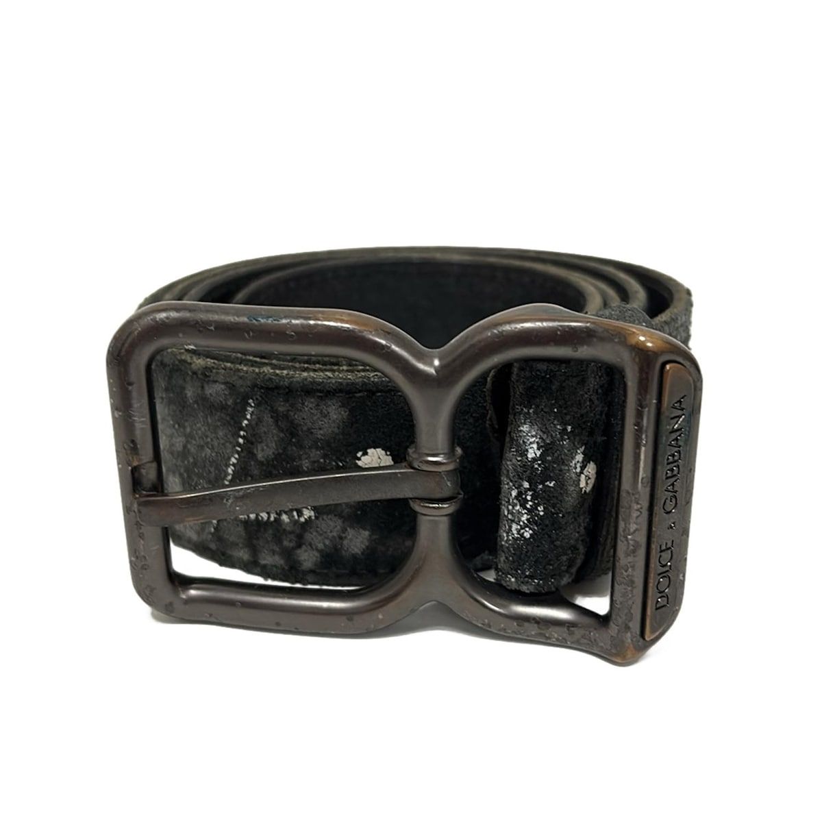 Dolce & Gabbana レザー ベルト パイソン スタッズ 黒 茶 DOLCE&GABBANA(ドルチェアンドガッバーナ) ベルト 100/40 - 黒