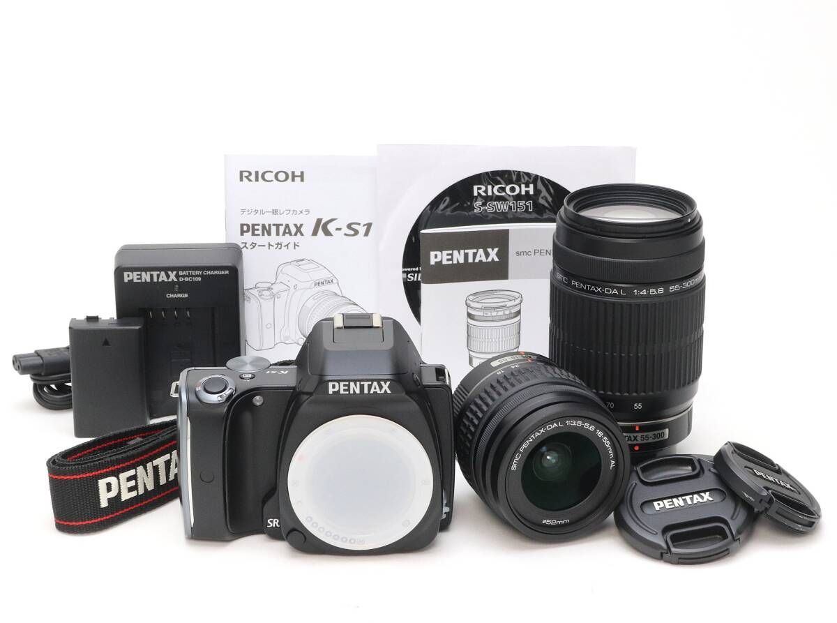 AB (良品) PENTAX ペンタックス K-S1 ブラック 300ダブルズームキット